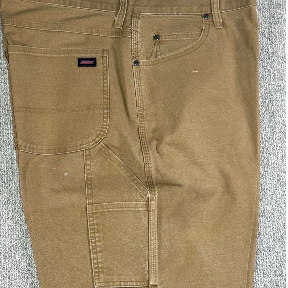 Dickies Carpenter Work Pants Men's 42x32 Tan Canvas Utility Heavy Duty‎
